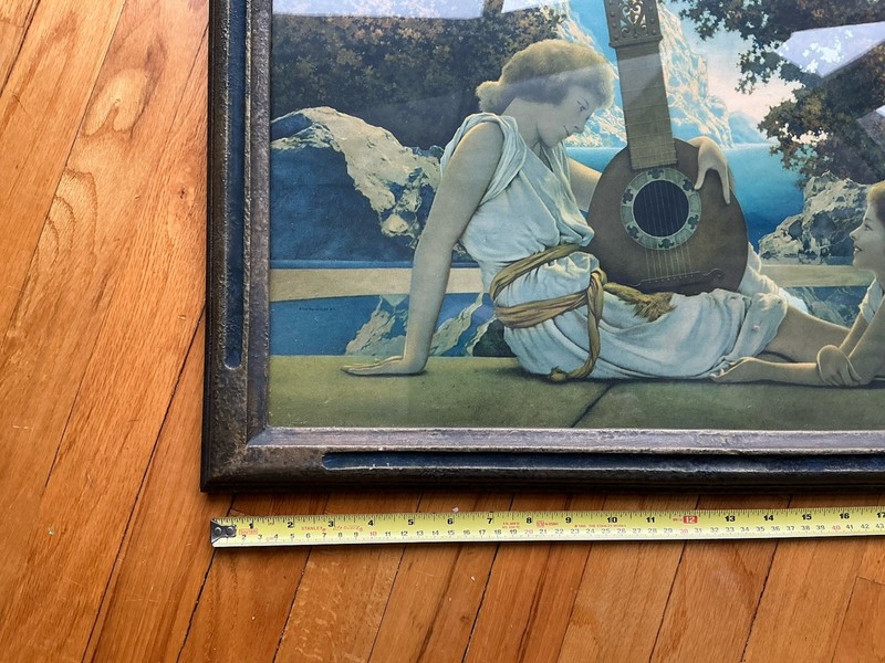 Maxfield Parrish Lute Players Large Original Antique 32x20 Collector Quality gallery