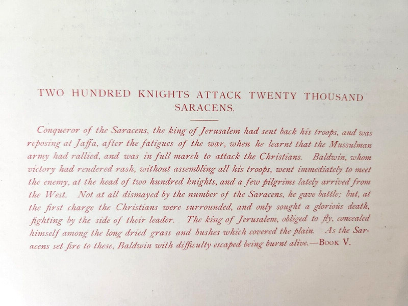 Knights Attack Saracens Antique 1855 Engraving History Crusades Book Plate gallery