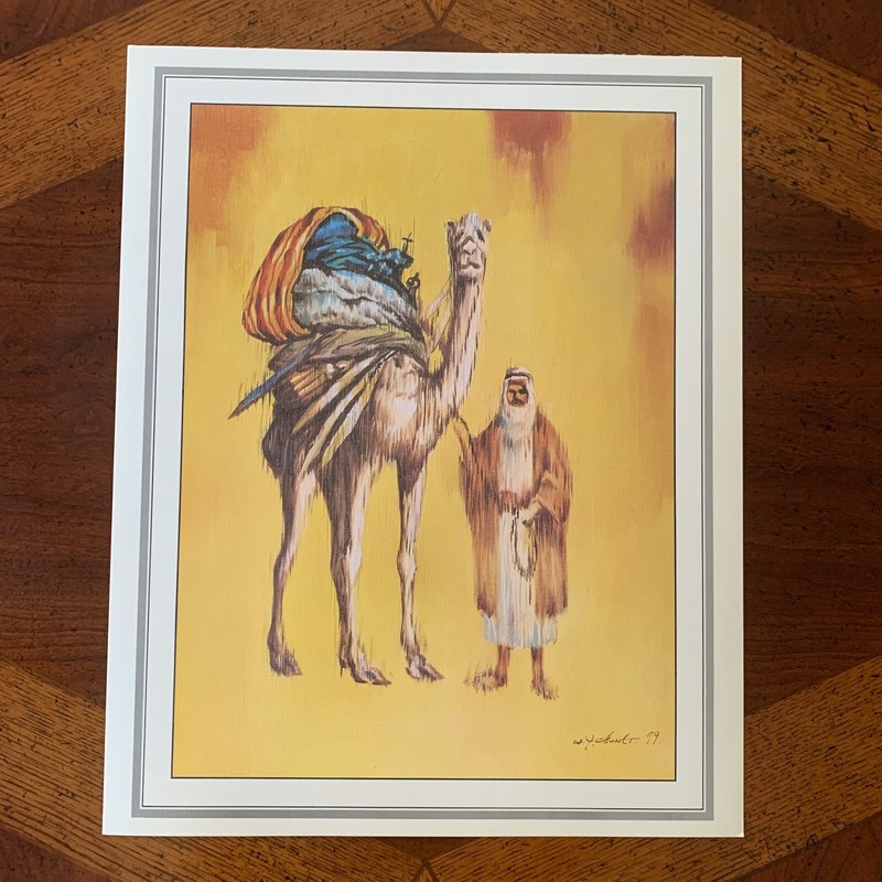 Vintage Arabian Desert Art Print Said Salah's Collection 20" x 16" Camels E