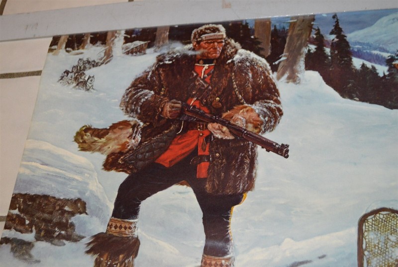 1954 A. Friberg Canadian Mountie RCMP on snowshoes with rifle Northwest Paper gallery
