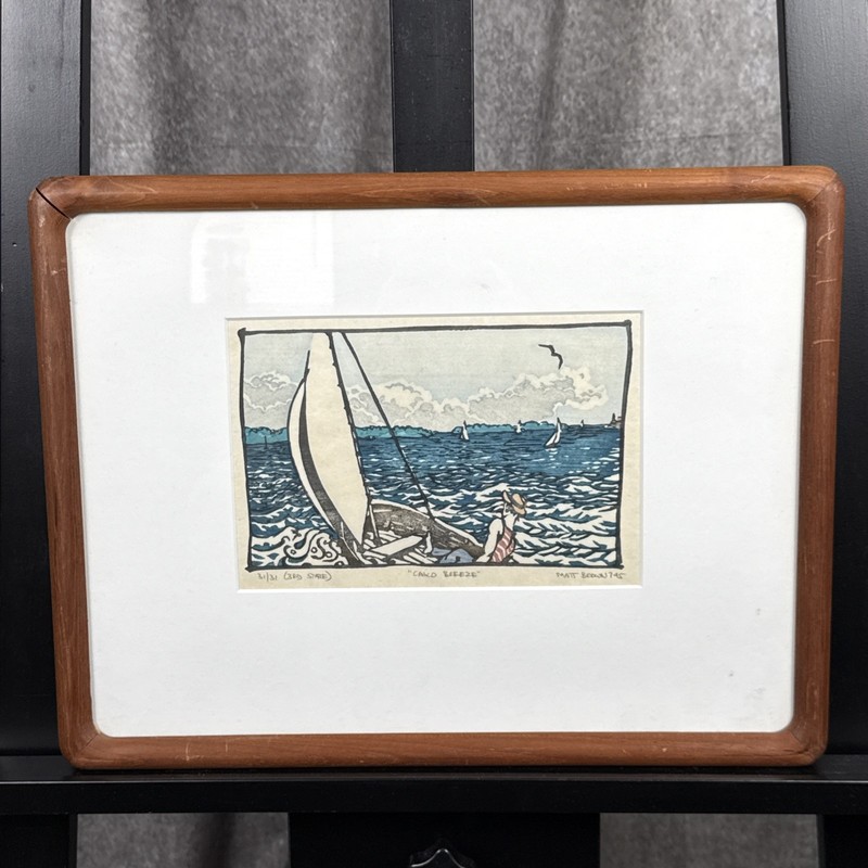 Matt Brown Color Woodblock Print Signed Limited 31/31 Casco Breeze 1995