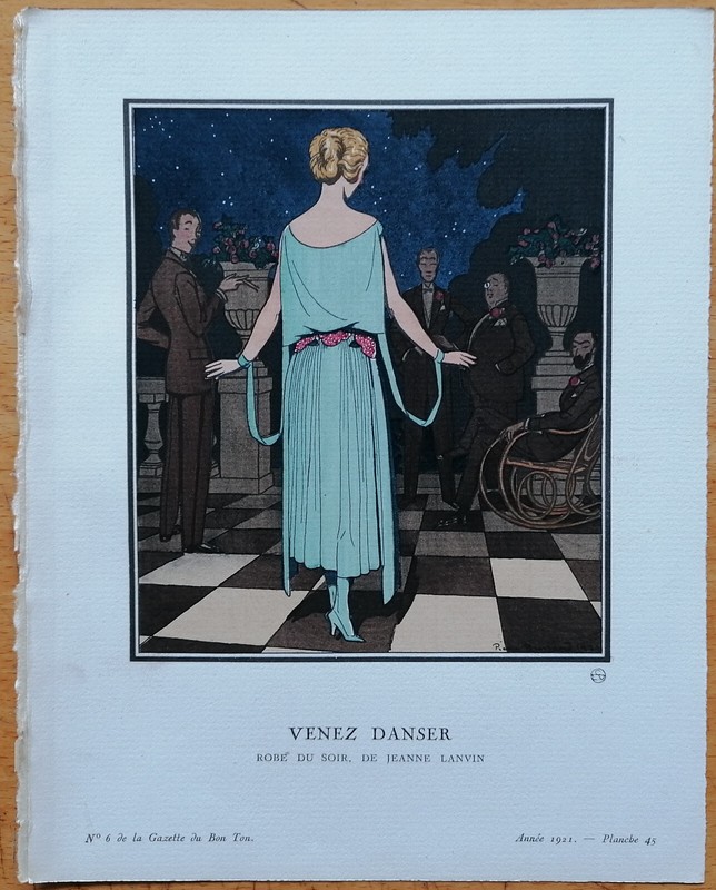 Art Deco Gazette de Bon Ton Pochoir Venez danser by Brissaud – 1920