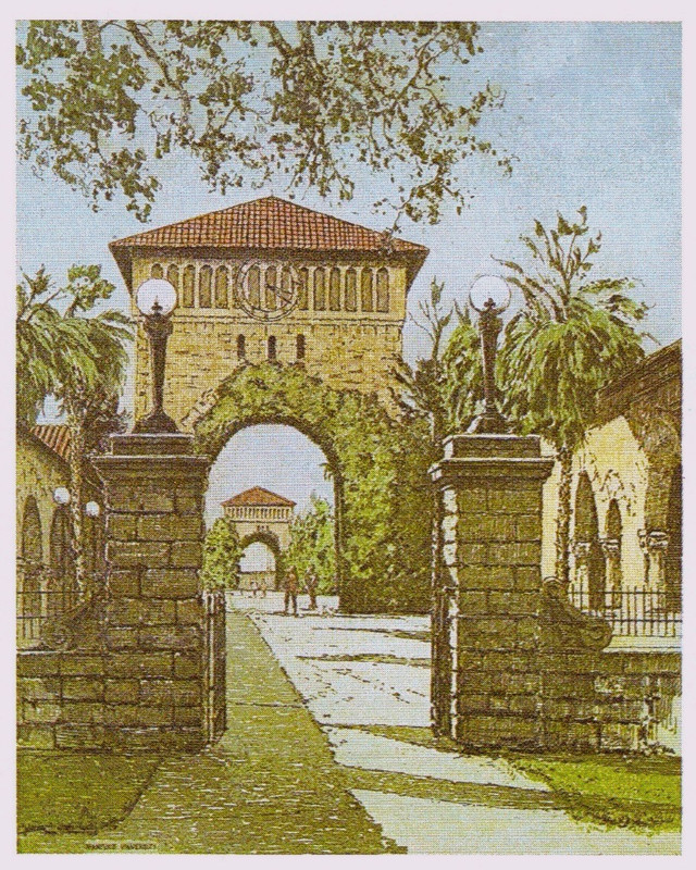 Eidenberger EAST GATEWAY/INNER QUAD (Stanford Univ) 26/450 Color Etching