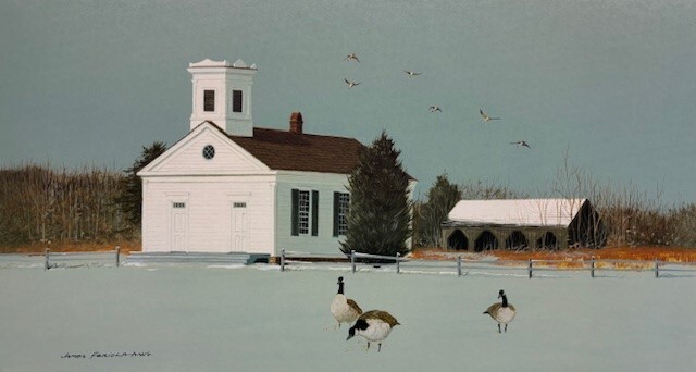 James Feriola "Winter Tranquilty" Hand Signed Lithograph Custom Framed Art Birds gallery
