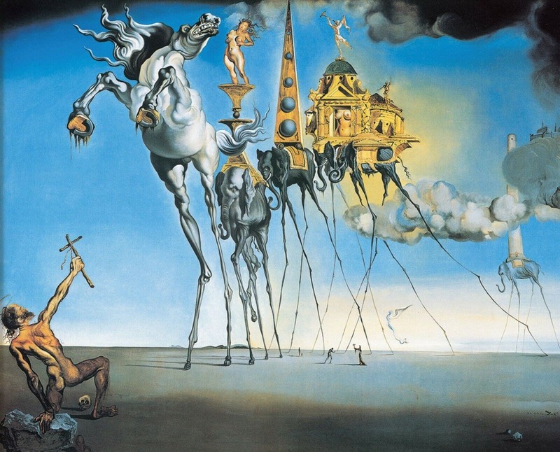 1946 The Temptation of Saint Anthony, by Salvador Dali vintage art PRINT