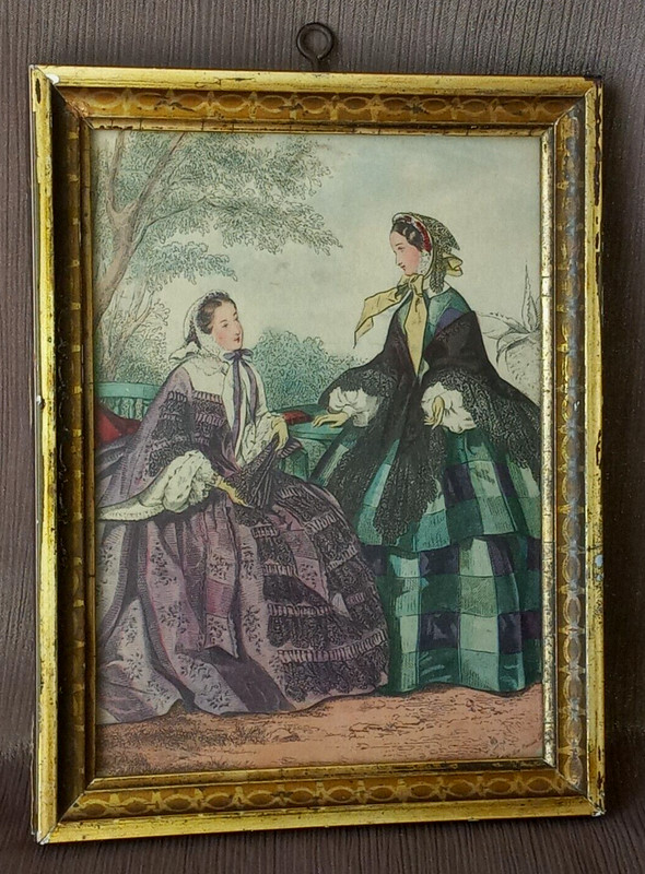 1939 Vtg Leroy Imp "Miroir des Modes" Print by IBFCo Framed 10" x 7.5"