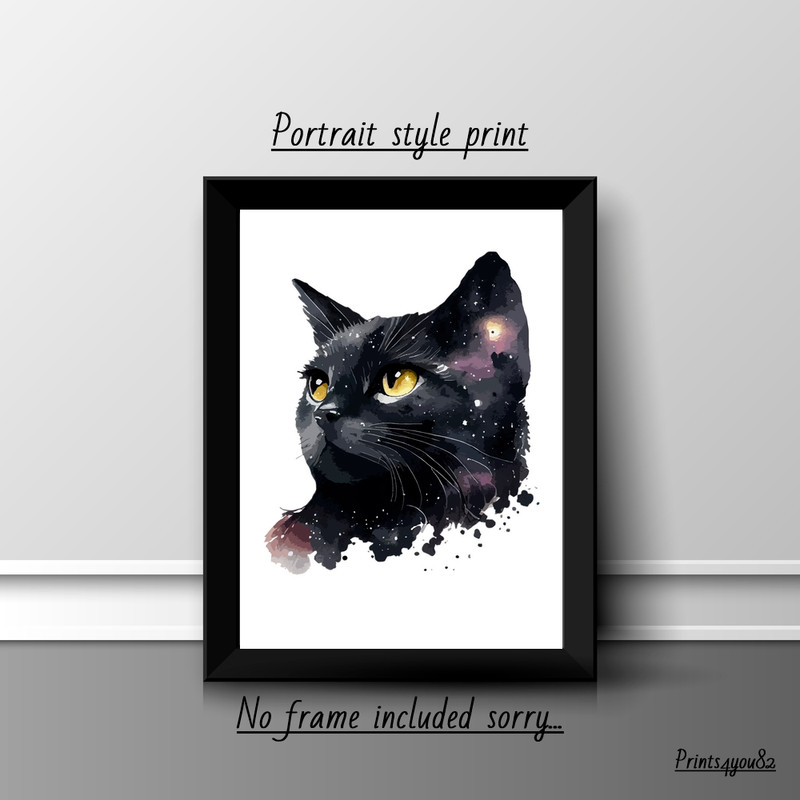 BLACK CAT PET A4 PICTURE PRINT POSTER WALL ART HOME DECOR UNFRAMED GIFT NEW