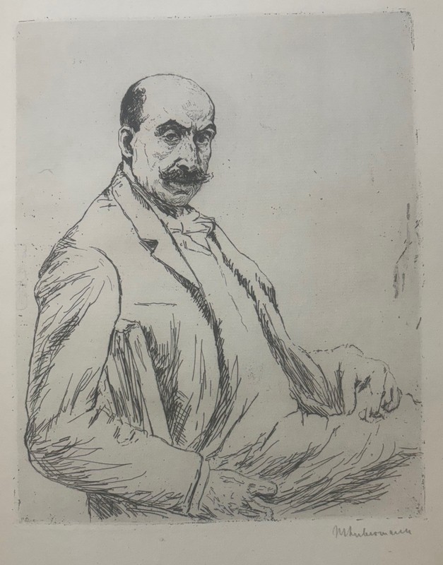 Rare 1909 MAX LIEBERMANN Sieben Radierungen Book w SIGNED SELF PORTRAIT Etching