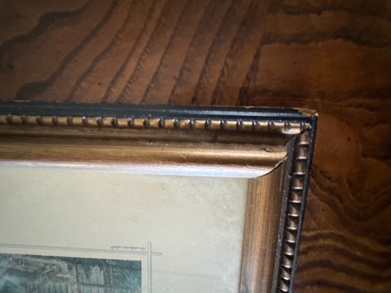 Antique Print OUDEWATER NETHERLANDS Terwen Schuler Wood Frame gallery