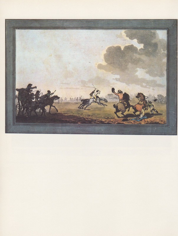 1974 Vintage HORSES «A HORSE RACE» ROWLANDSON RACEHORSES COLOR Art Lithograph