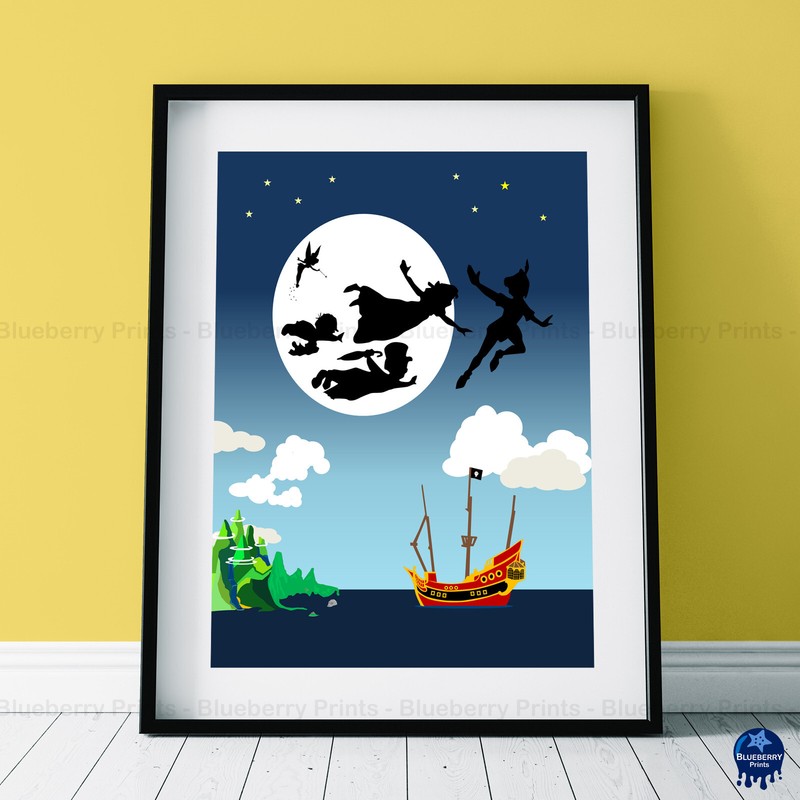 DISNEY’S PETER PAN Character inspired Silhouette Print (3 Sizes)