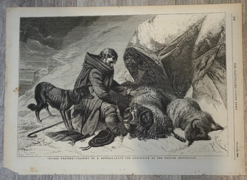Antique Print, Severe Weather, 1856, 35 x 28.5 cm. We Sell Guaranteed…