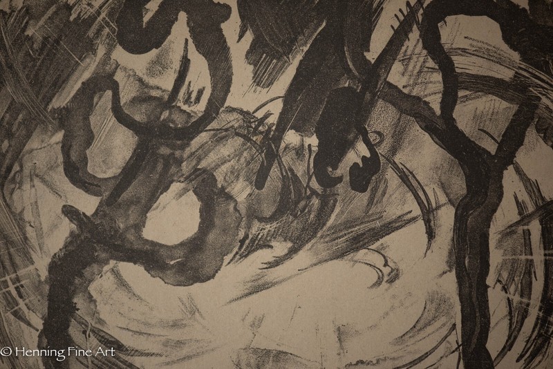 Beautiful Franz Beck Antique German Litho From Nightmarish Portfolio 8/11 FINE gallery
