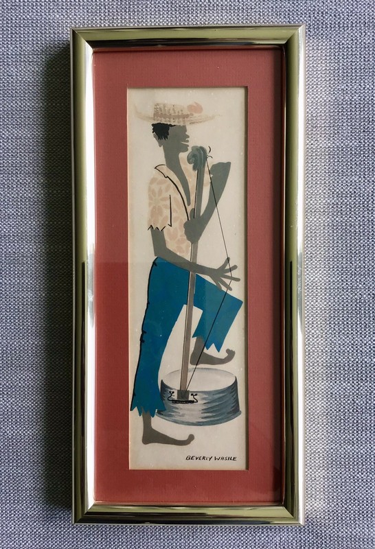 Beverly Wasile, Vintage Caribbean Musician Bahamian Framed Art Print
