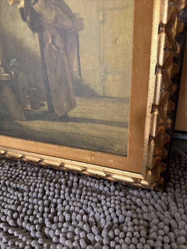 Vtg Carl Spitzweg The Alchemist Framed Art Print Print 15” 14.25” gallery