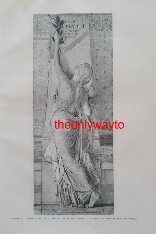 La Jeunesse, French Sculpture, After Chapu, Book Illustration (Print), 1886/7