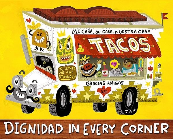 Taco Truck by Jorge R. Gutierrez 13 x 9 1/2 in. Paper Size New Unframed
