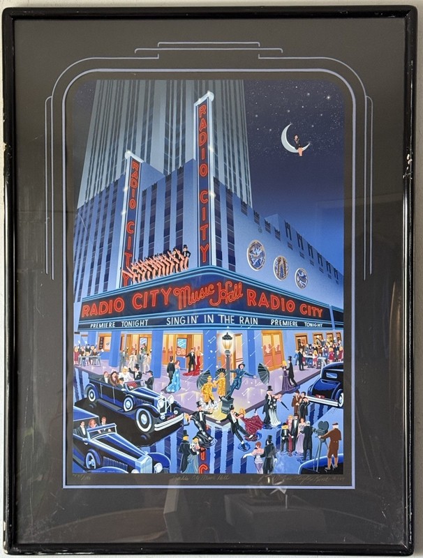 MELANIE TAYLOR KENT VINTAGE RADIO CITY MUSIC HALL ART DECO DANCE SERIGRAPH 1989 gallery