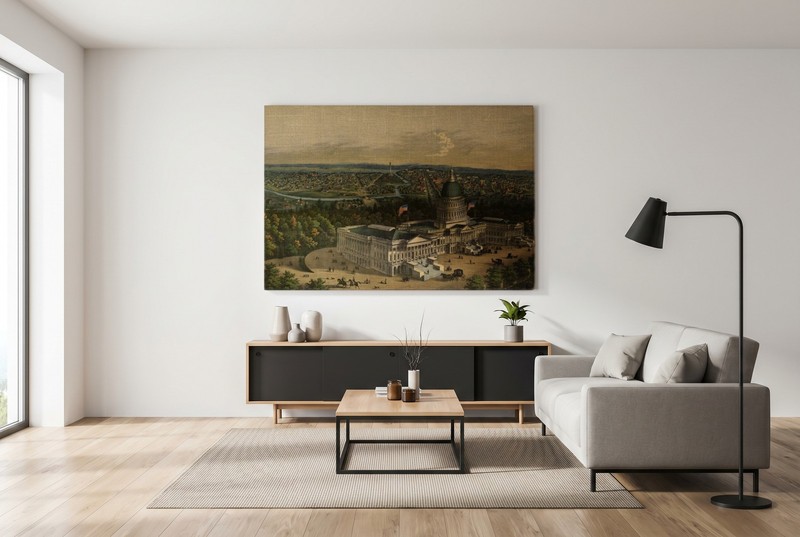 Vintage Places - View of Capitol in Washington, DC - Paper or Canvas gallery