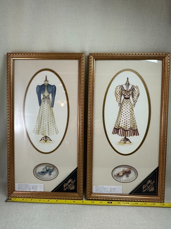 Coquette Style Wall Art Dress Shoes Fashion Framed Artwork Stripes Polka Dots gallery