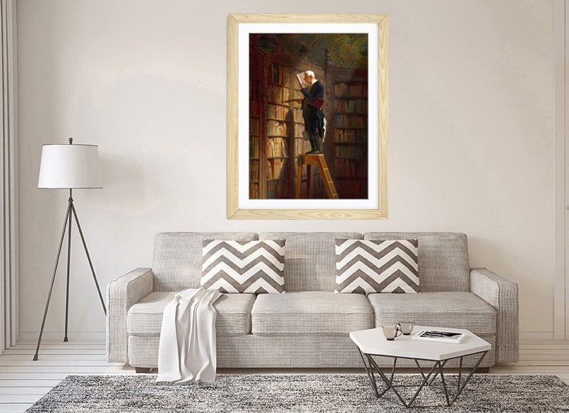 Bookworm By Carl Spitzweg Framed Print Wall Art Picture A1 A2 A3 Size gallery