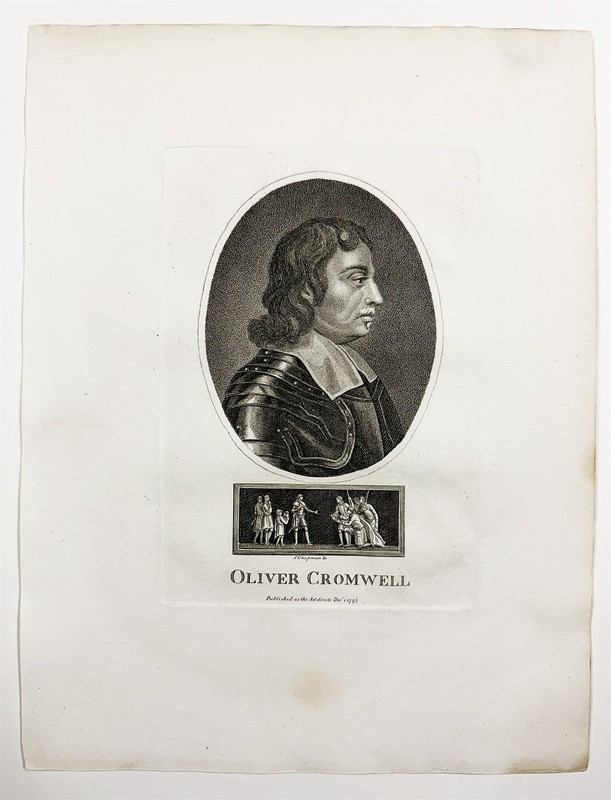 Original 1795 J. Wilkes Engraving – Oliver Cromwell
