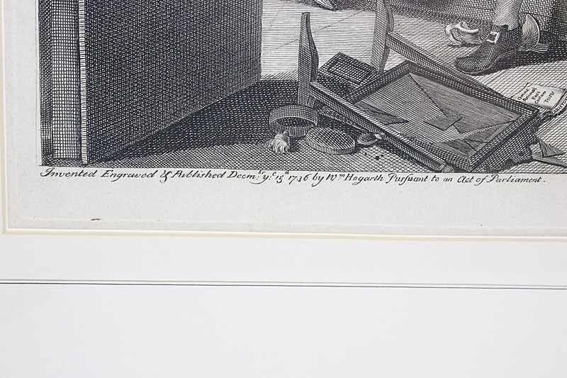 WILLIAM HOGARTH Original Antique Etching 1736 Titled AFTER Framed Print gallery