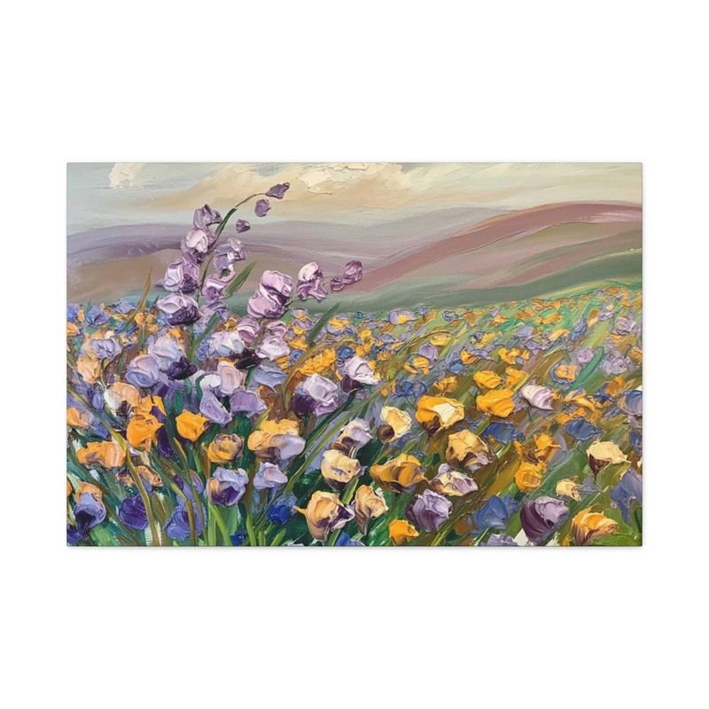 Abstract Impressionist Landscape Painting Matte Canvas Stretched
