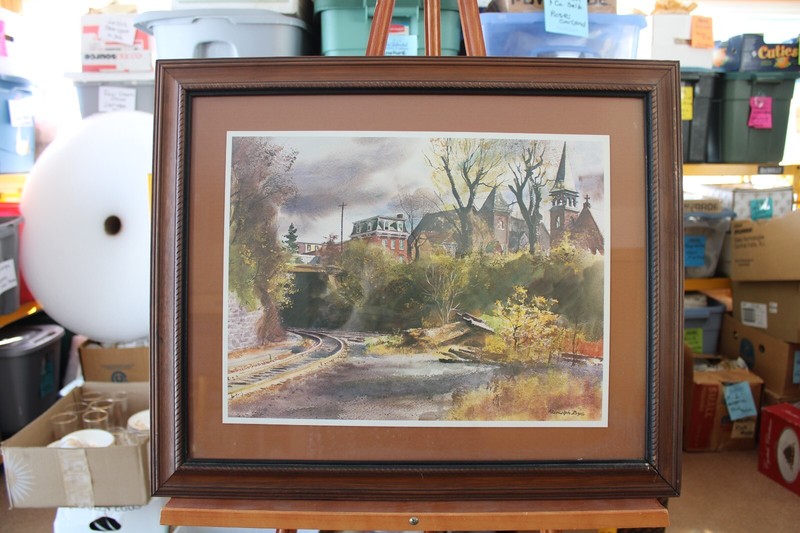 Ranulph Bye Watercolor Country Manor Hand Lithograph's Print Framed Under Glass gallery