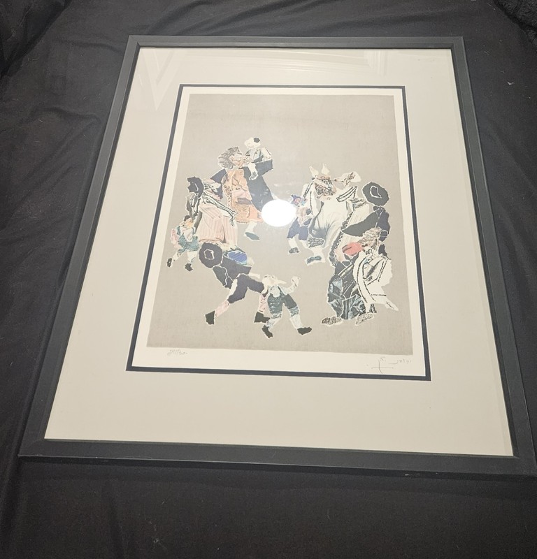 Judith (Yehudit) Yellin Circle of Dancing Jewish Figures Lithograph 1979