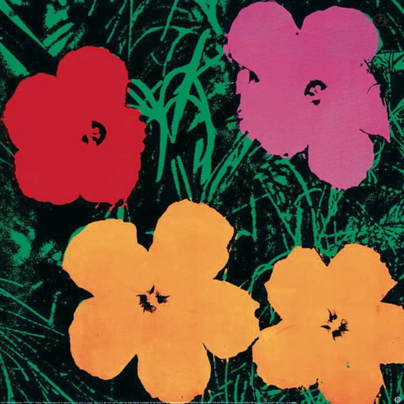 ANDY WARHOL Flowers 1964 Red Purple Orange Official Foundation Art Print 26x26
