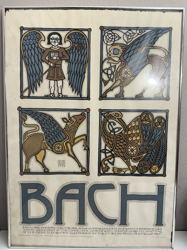 1977 David Lance Goines Bach Society Sebastian Lithograph DG052 28 x 20 Inches