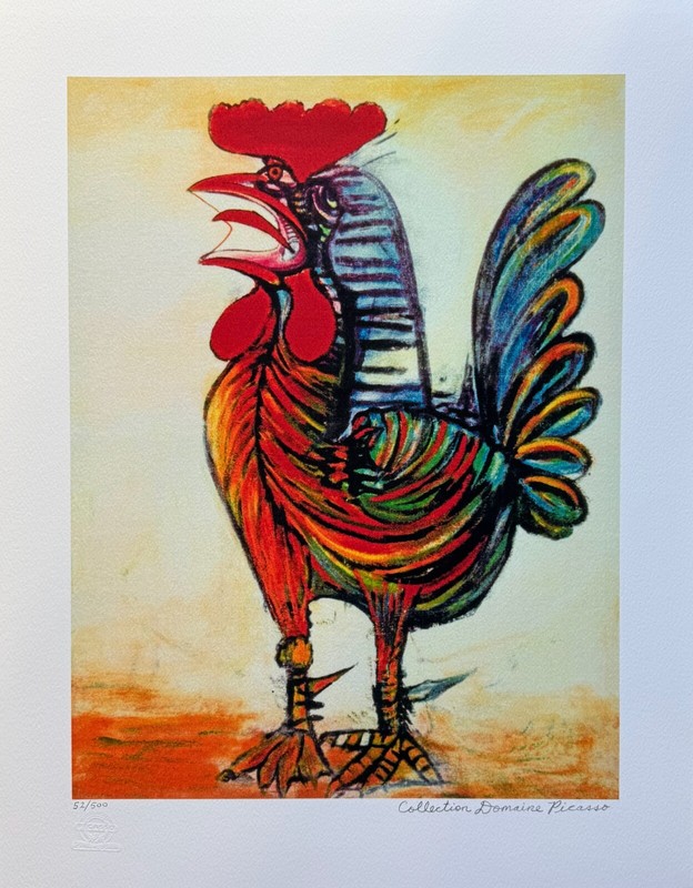Pablo Picasso ROOSTER LE COQ Estate Signed Limited Edition Giclee Art 26" x 20" gallery