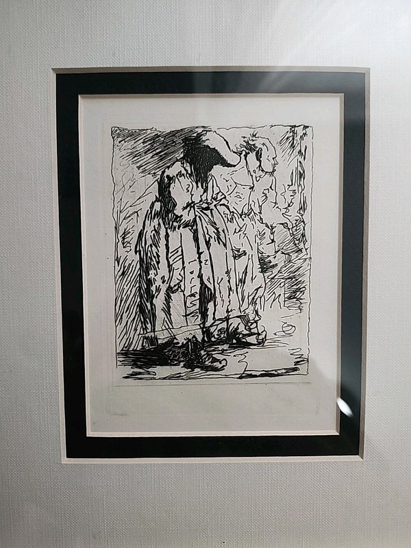 RARE 1870s Durand After REMBRANDT "Beggar Man and Woman" Etching + COA gallery