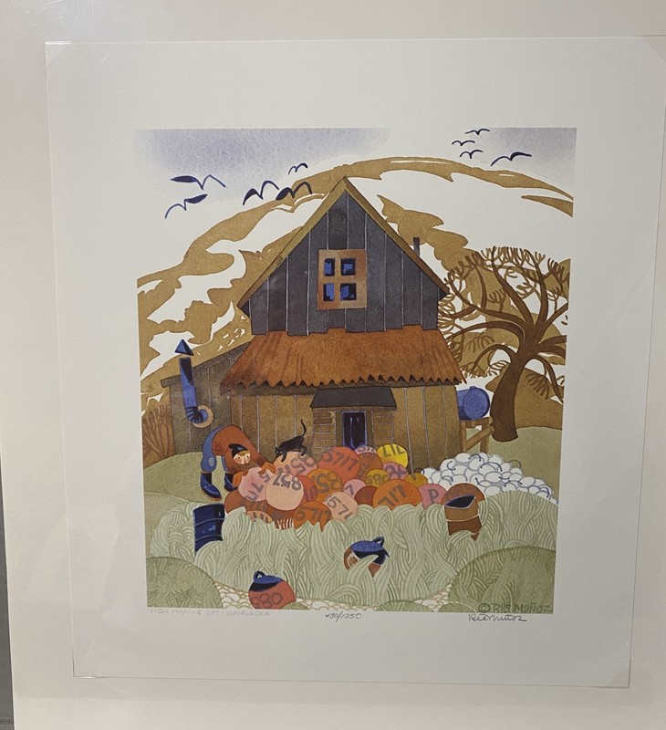 FISHERMAN AND CAT, UNALA | Rie Munoz | Limited Edition Numbered | Ed 1250 | #430