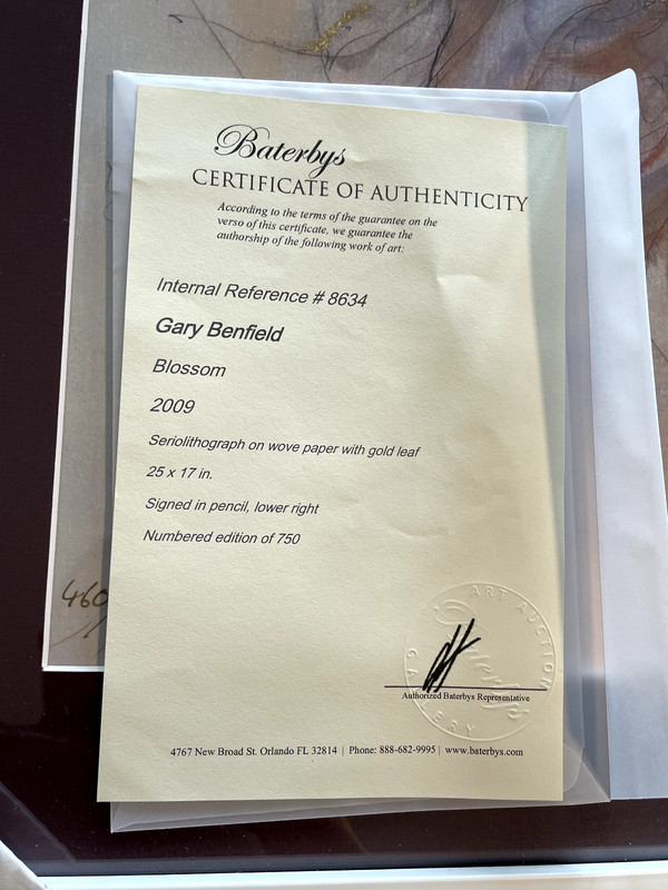 🔥 Gary Benfield "Blossom" Framed SerioLithograph Signed Limited Ed of 750 gallery