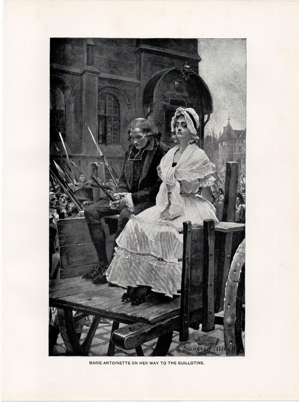 MARIE ANTOINETTE TO THE GUILLOTINE - French Revolution Scene 1892 Engraving gallery