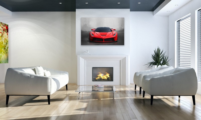 Ferrari LaFerrari Red Sports Race Car Poster Canvas Print Art Home Decor