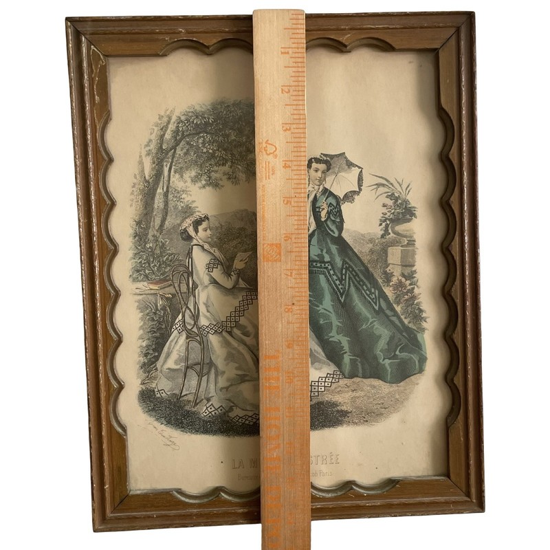 La Mode Illustrée Fashion Print Framed Antique Victorian Artwork Leroy Imp Paris gallery