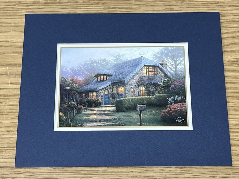 New Unopened 2003 LILAC COTTAGE Matted Print by Thomas Kinkade 8″ x 10″ w/ COA