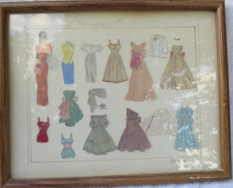 Vintage Pop Art Paper Dolls In Ornate Glass Wooden Frame 15″ x 12″
