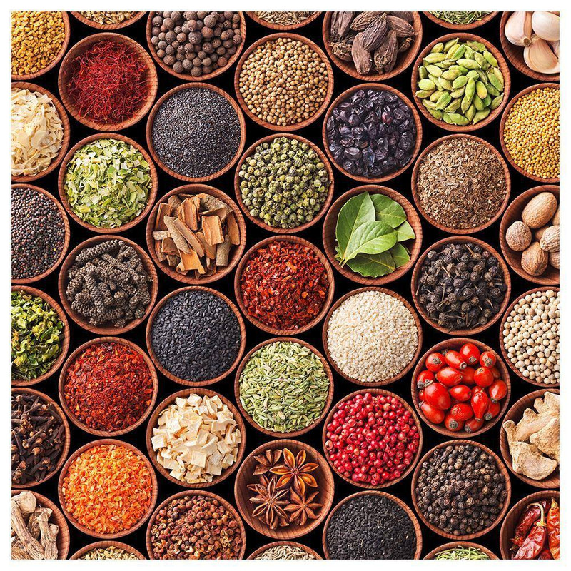 Colorful Spices by Unknown 1 Piece Unframed Canvas Drawing Print 14 In. X 14 In.