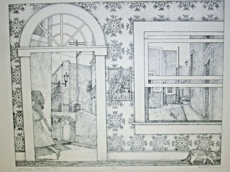 MARTIN, Donald - "Interior Passage #1" stiple etching, number one of the edition gallery