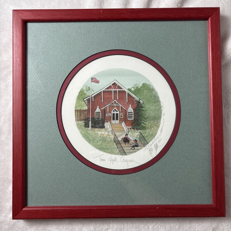 P Buckley Moss Town Hall Occoquan Signed Numbered Print 195/1000 1993