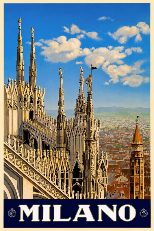 Milan Italy 1920s Travel Poster Fine Art Print 17″x22″