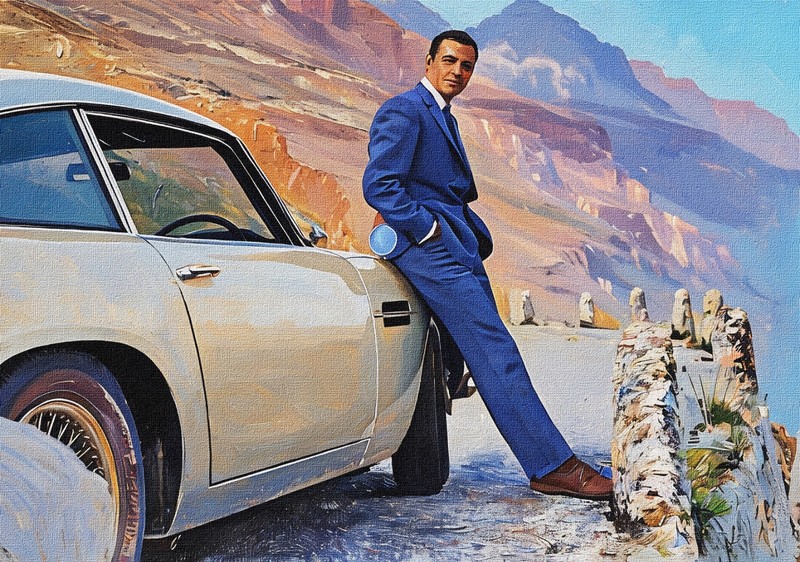 Sean Connery Unique Oils Illustration #12 (A4 – 210 x 297mm – 8.5″ x 11.75″)