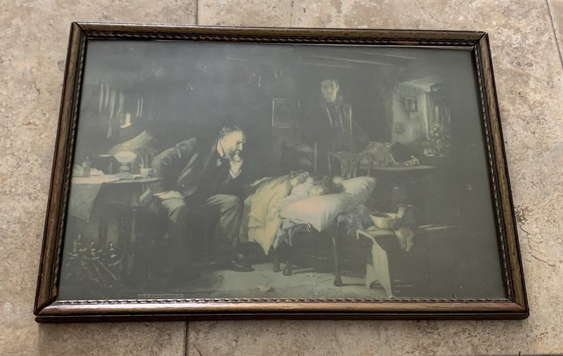 Antique/Vintage Wooden Framed Print "The Doctor" By Sir Luke Fildes, 9x13” gallery