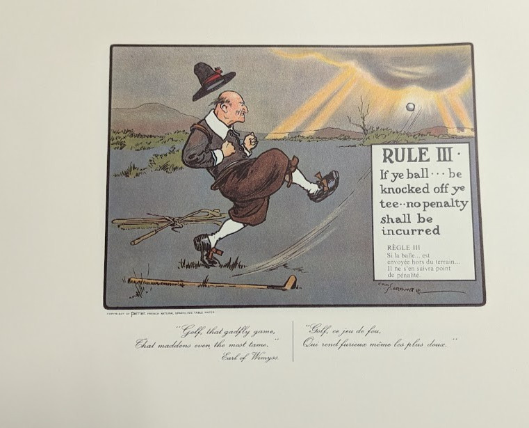 The Rules of Golf Print (III) Illustrated by Charles Crombie Perrier circa 1960