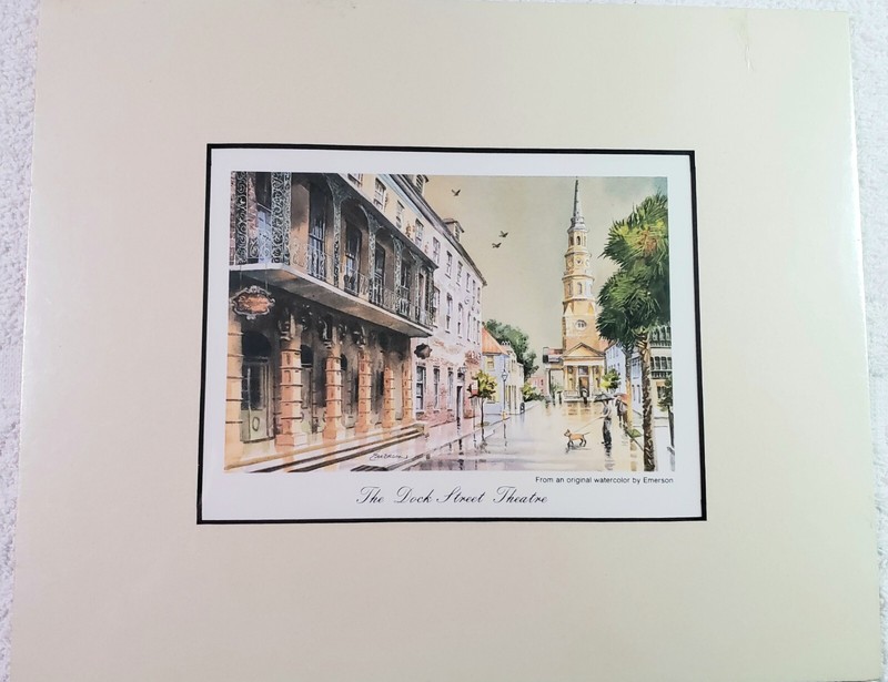 Lot of 5 Emerson Prints Dock Street Theatre Number 2 Meeting St Looking North gallery