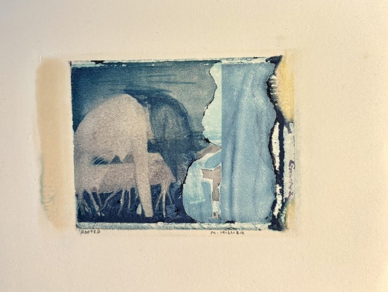 Rooted original woman Figures 5.5”x7.5” Vintage Polaroid Transfer MaryHillier